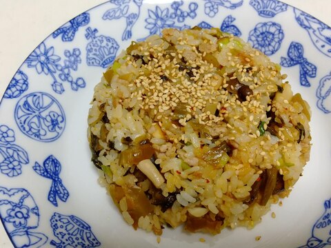 ひき肉と高菜のパラパラ炒飯＋＋